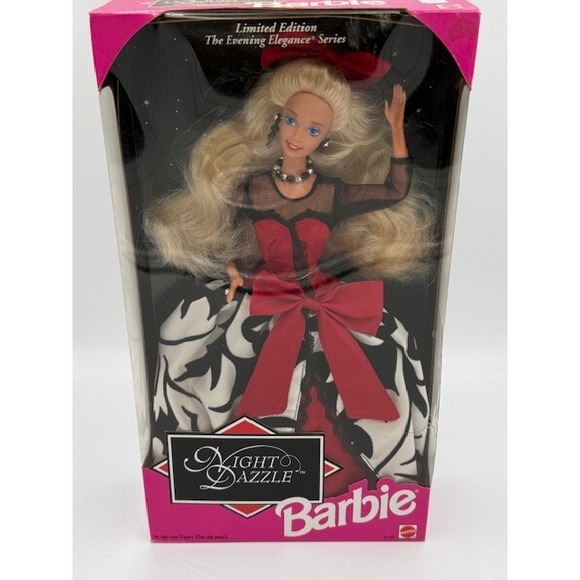 Barbie Other - Barbie Night Dazzle Limited Edition Evening Elegance Series Doll Red Black Gown